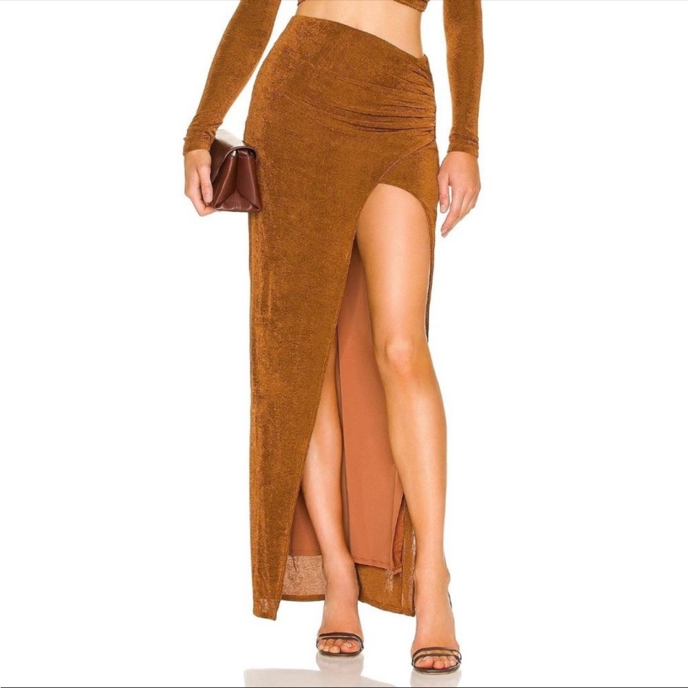 Lovers + Friends Helena Maxi Skirt Copper Women's Size Small